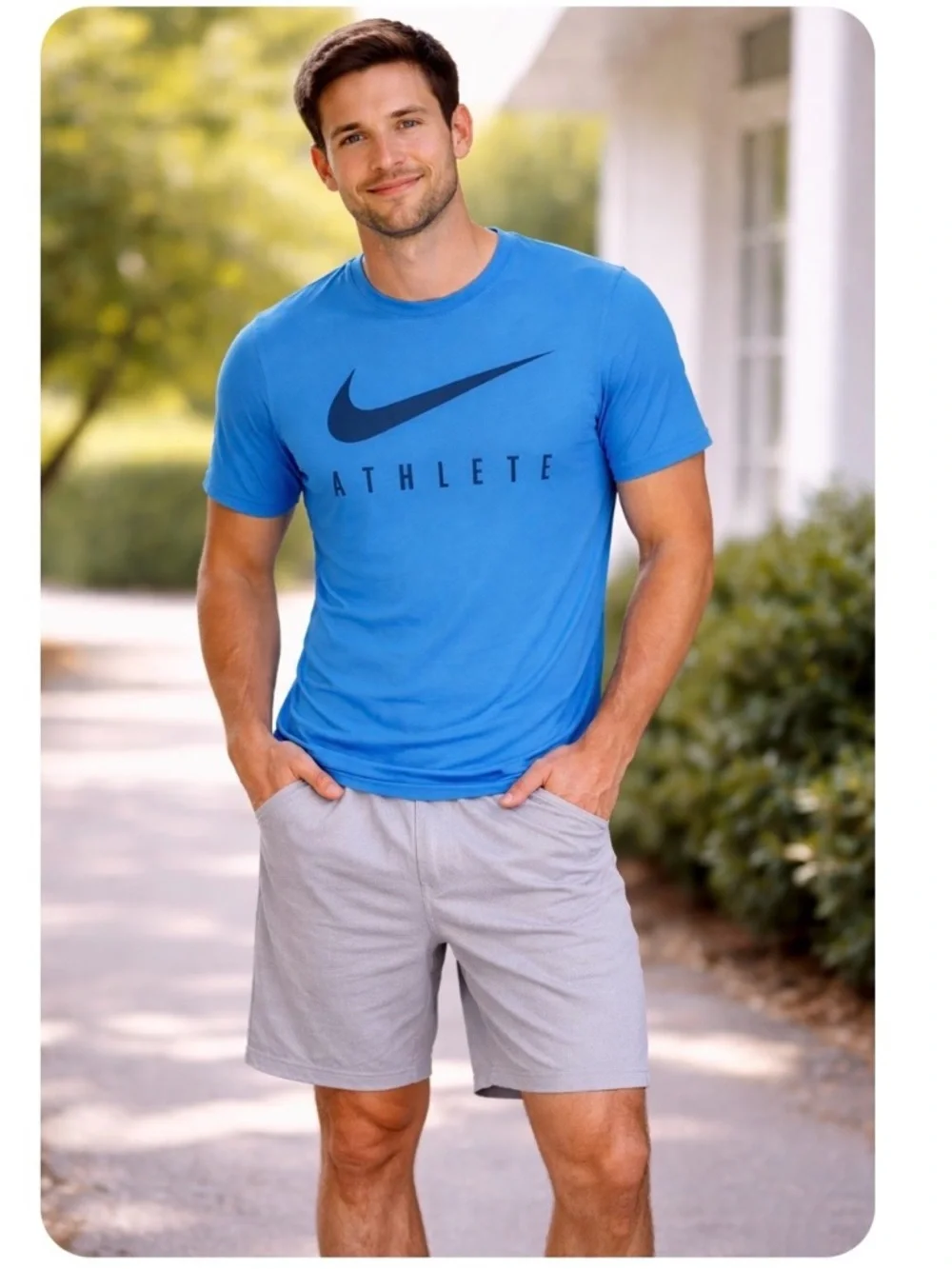 Nike Blue Athlete The Nike Tee Shirt Mens Size Large Athletic